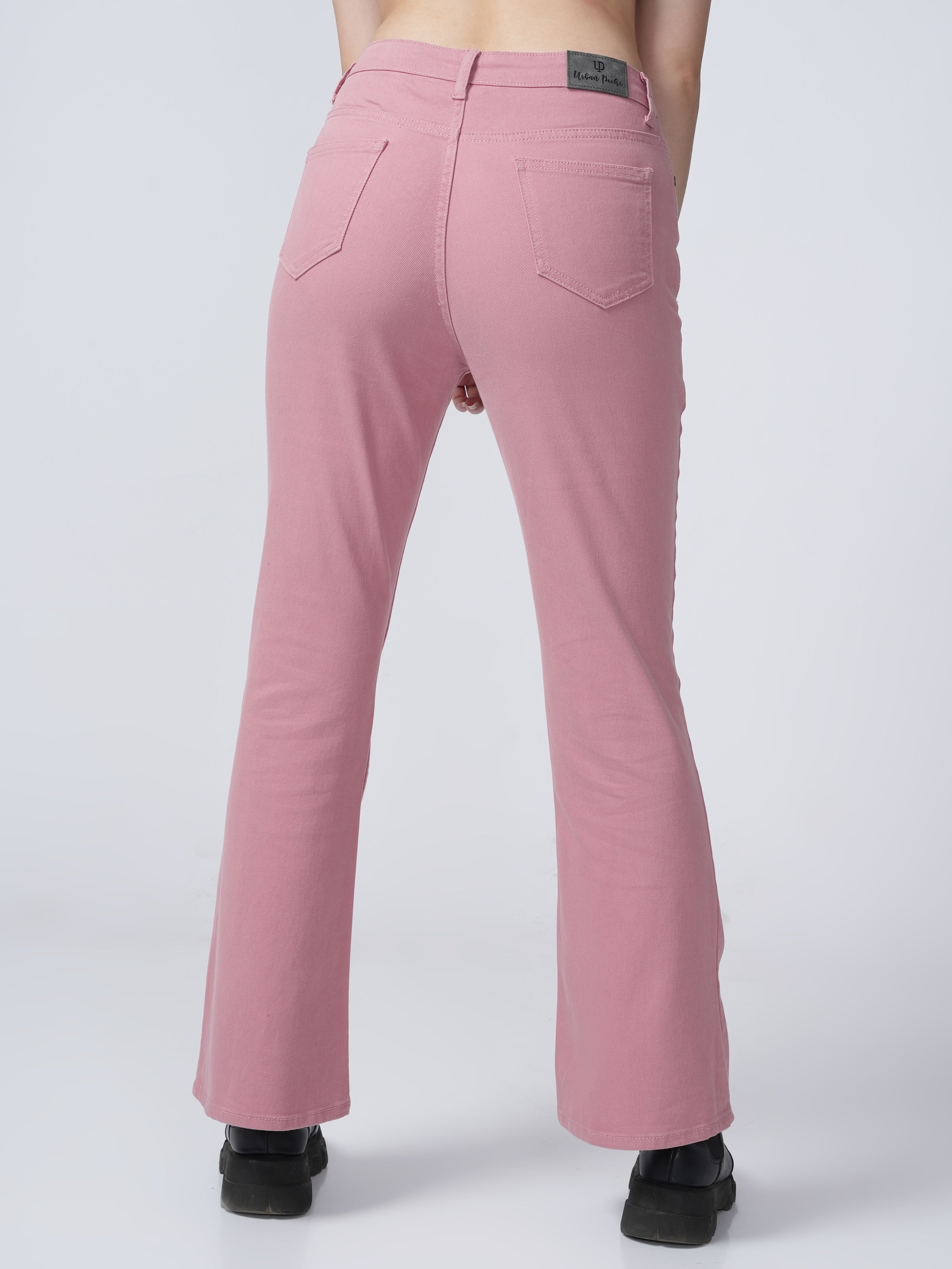 High Rise Bootcut Jeans - Pink