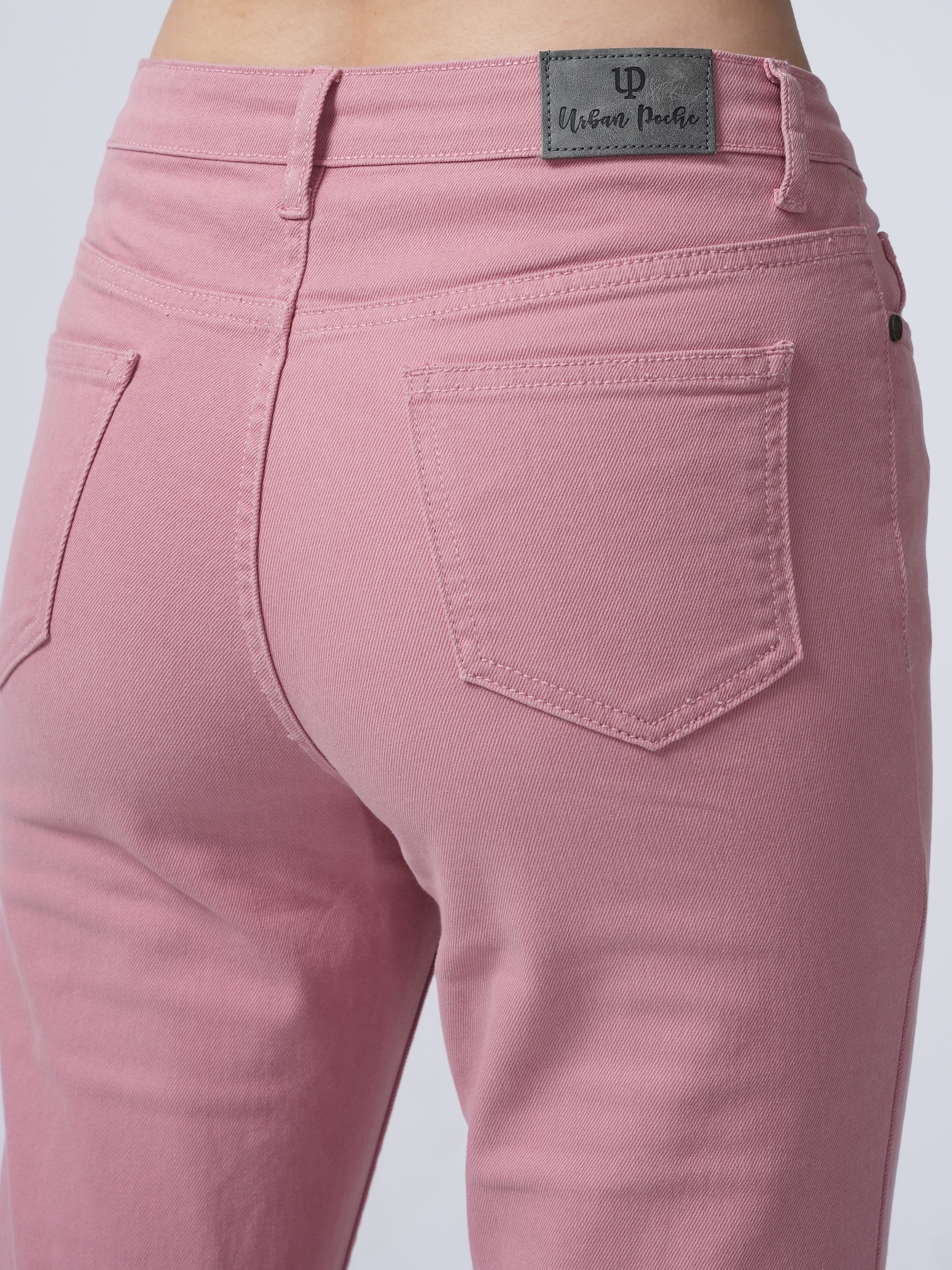 High Rise Bootcut Jeans - Pink