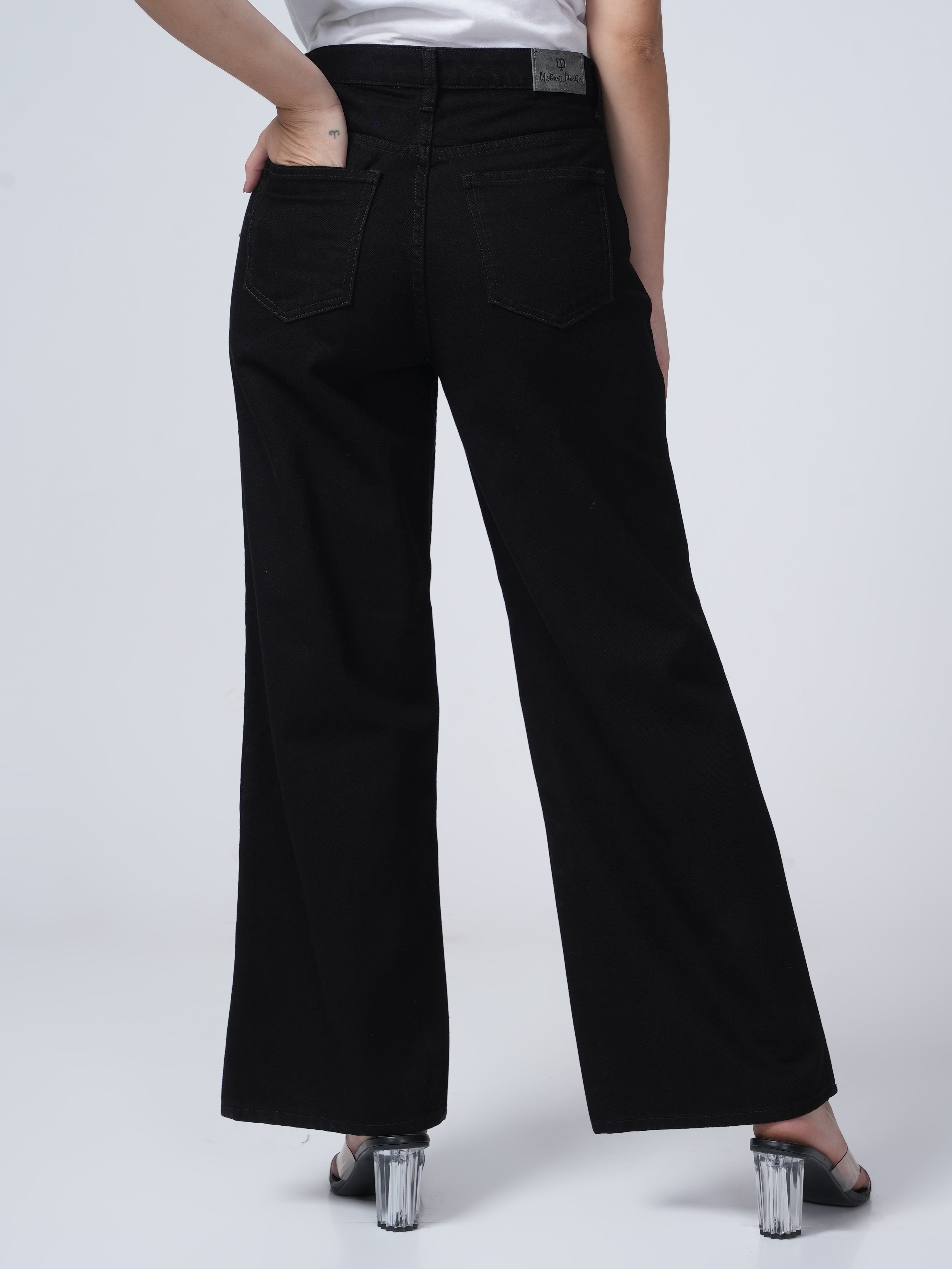 High Rise Wide Leg Denim - Black