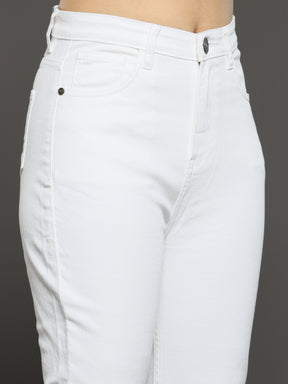 High Rise Bootcut Jeans - White