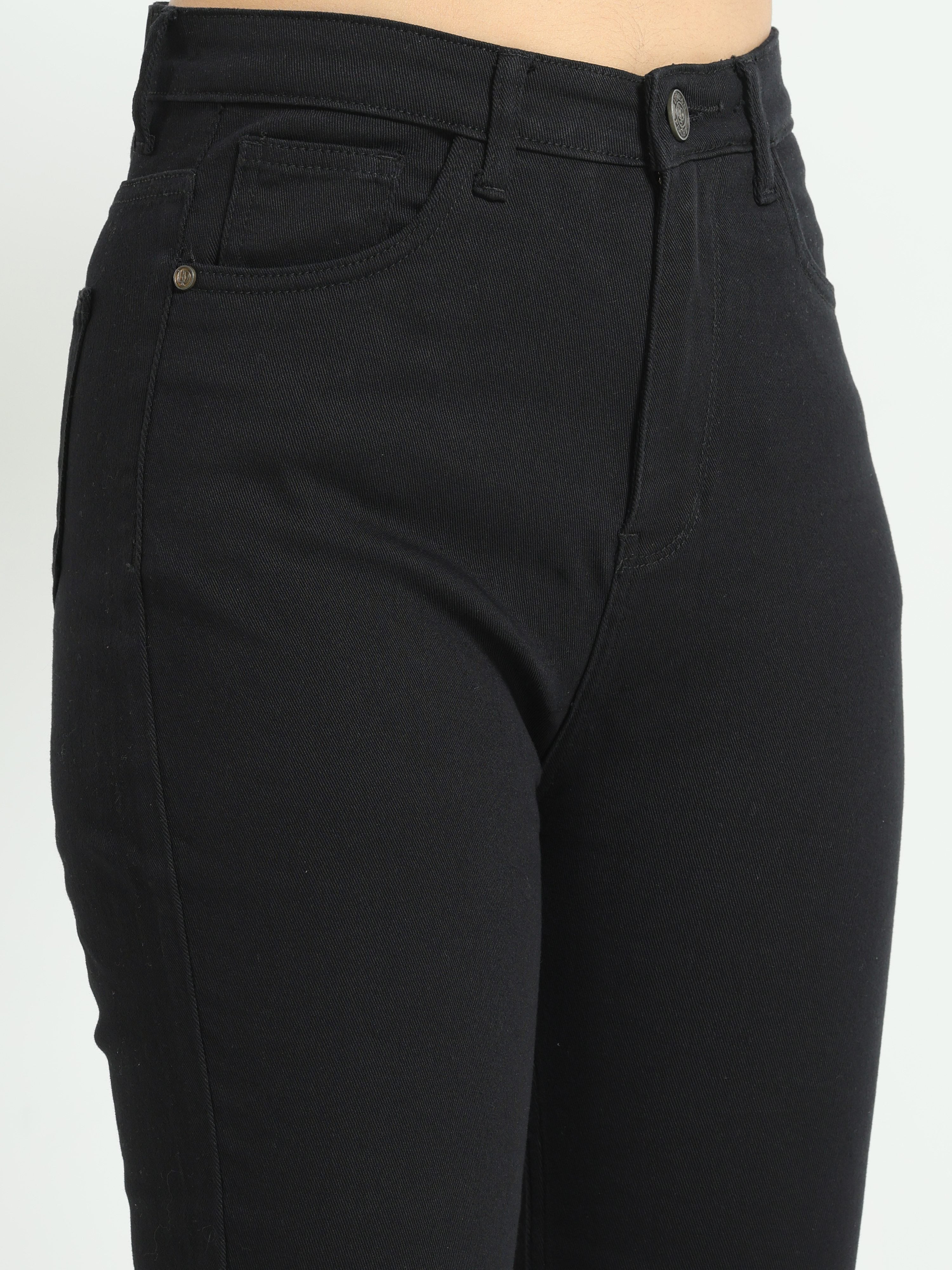 High Rise Bootcut Jeans - Jet Black