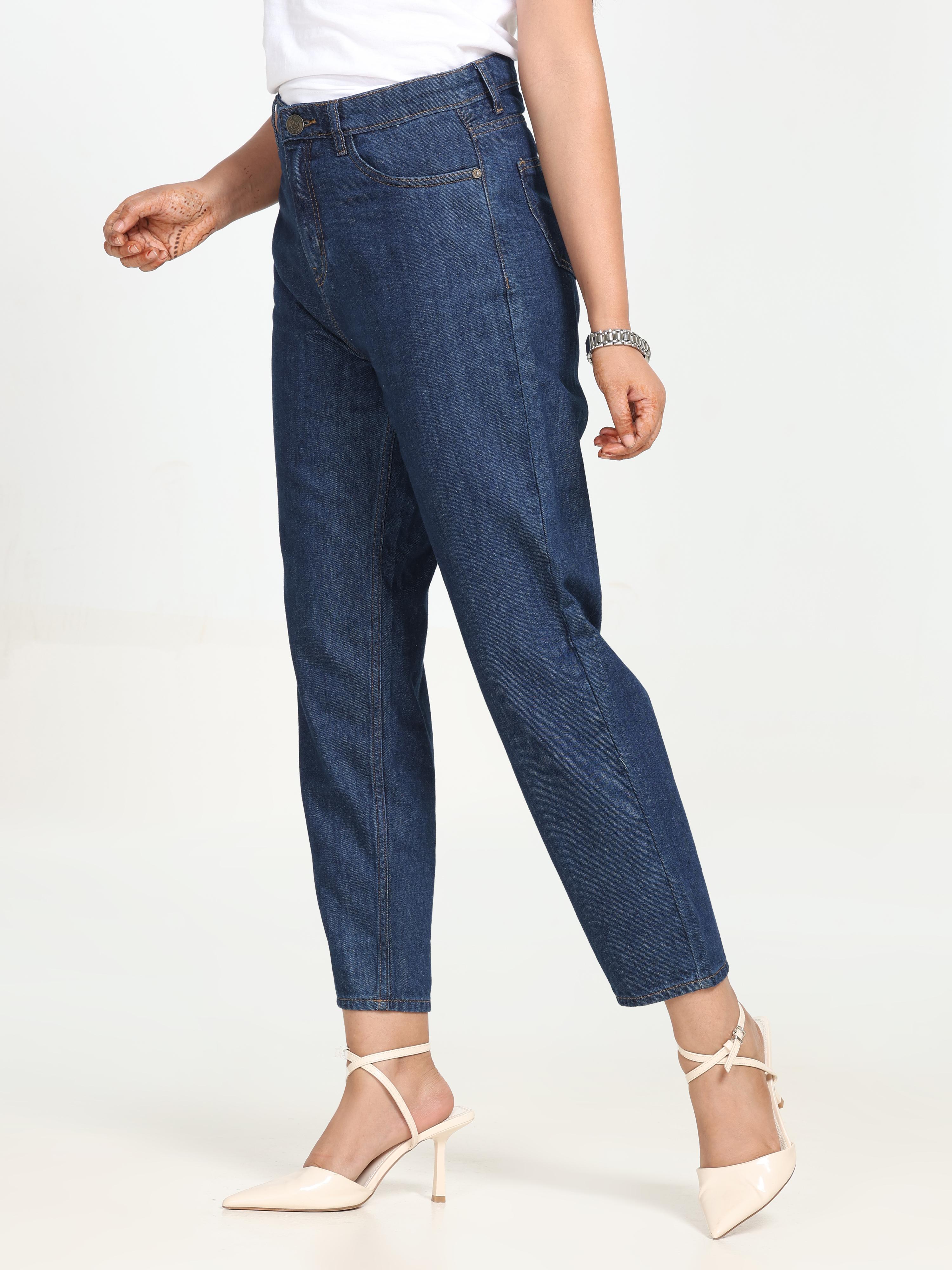 High Rise  Mom Fit Denim - Blue