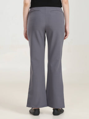 High Rise Bootcut Trousers - Dark Grey