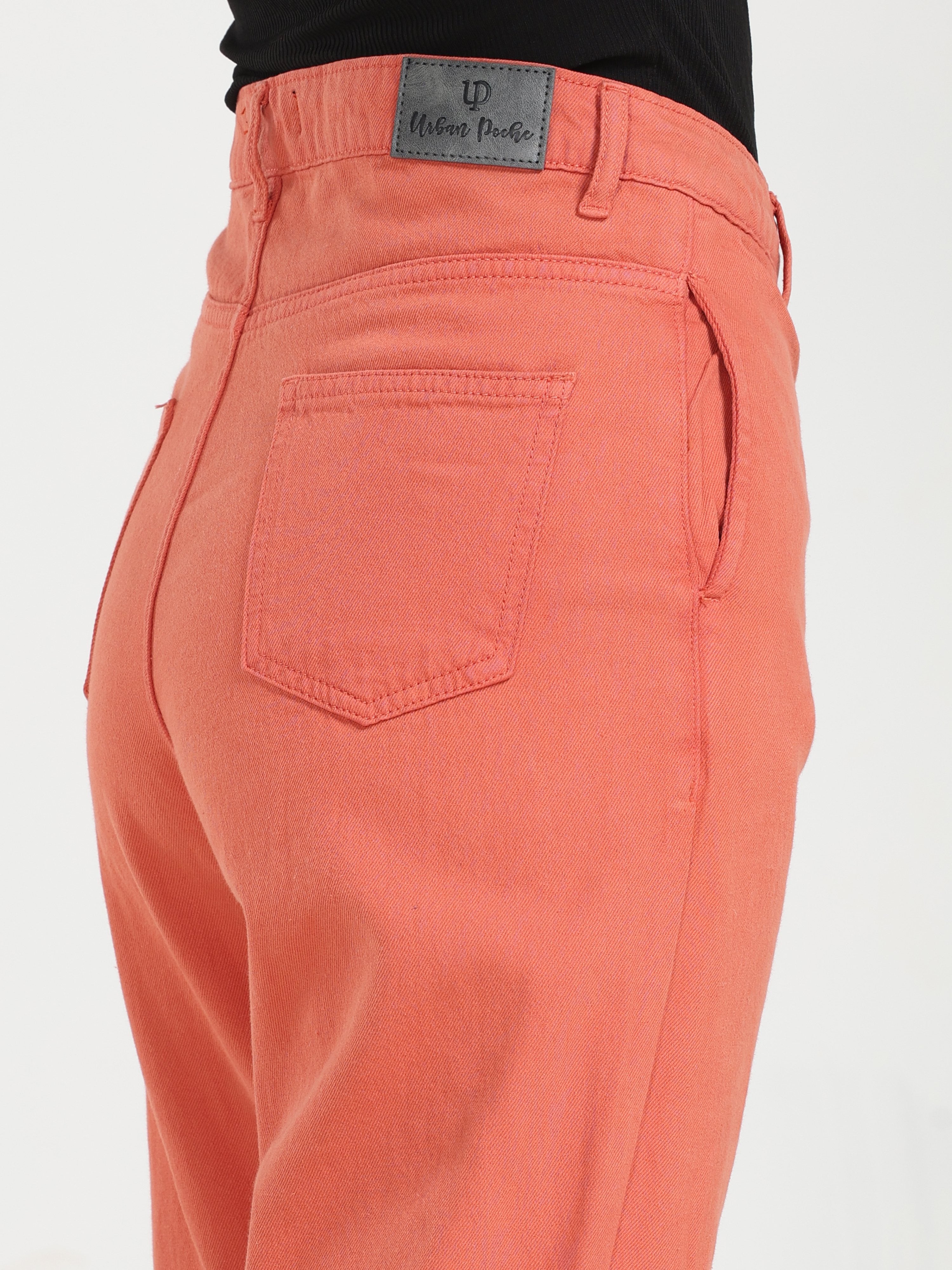 High Rise Wide Leg Denim - Corel Pink