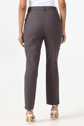 Linen Cotton Formal Trouser - Dark Grey