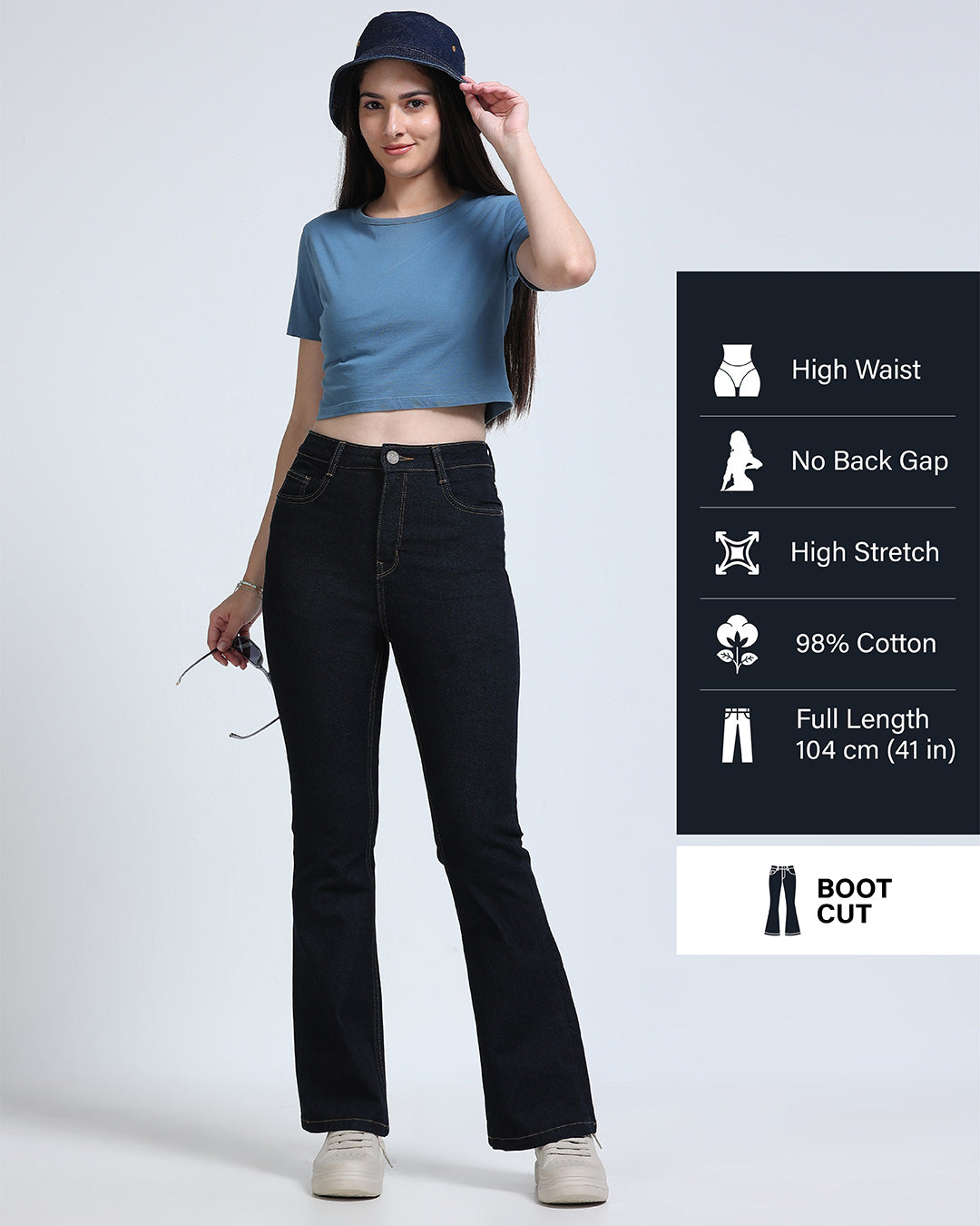 High Rise Bootcut Jeans - Indigo