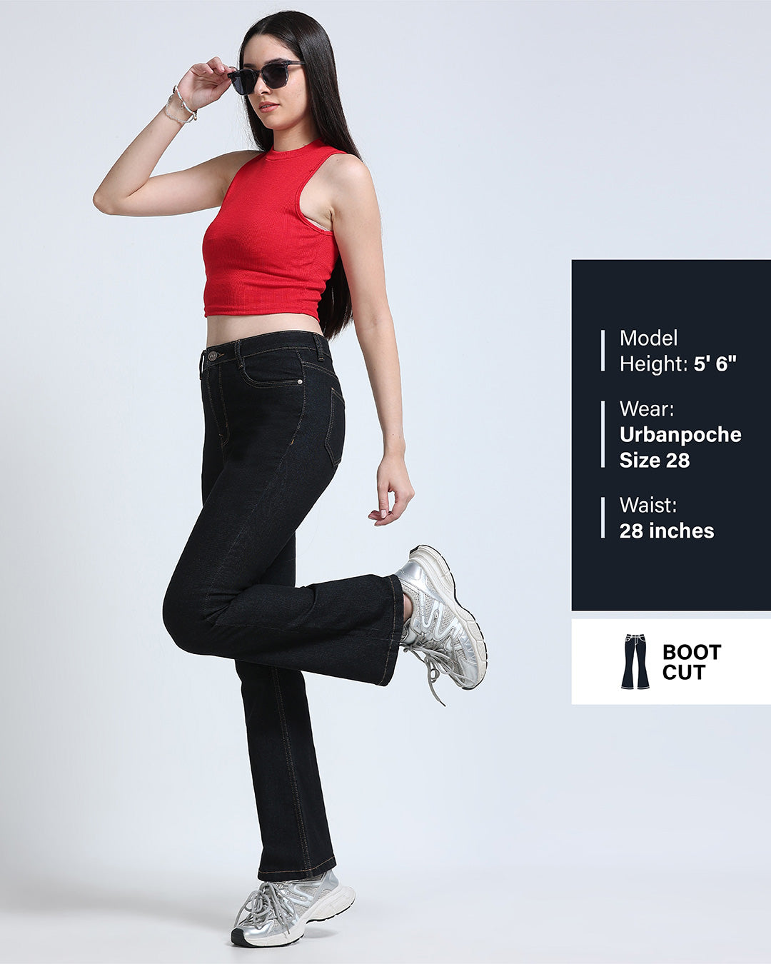 High Rise Bootcut Jeans - Black