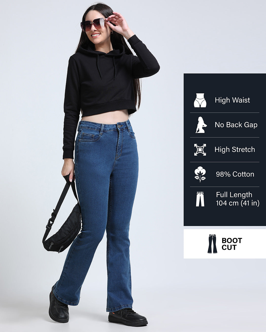 High Rise Bootcut Jeans - Blue