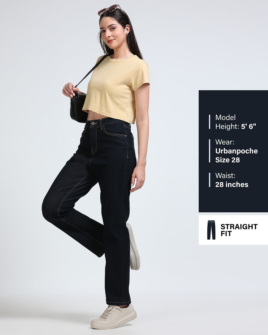 High Rise Straight Fit Jeans - Indigo