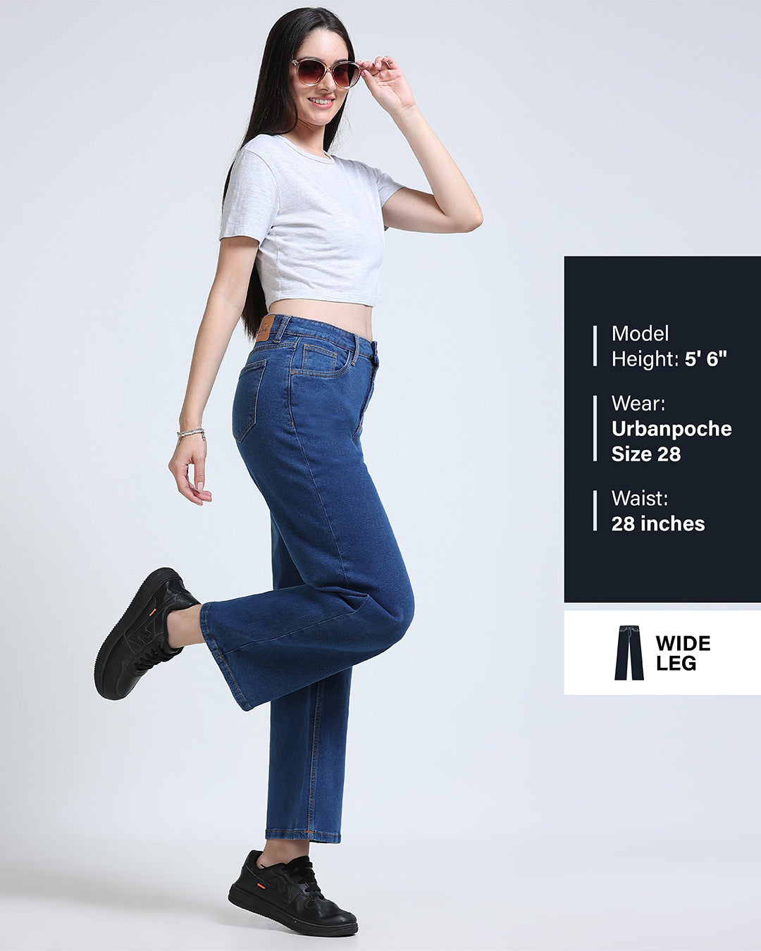 High Rise Wide Leg Jeans - Blue