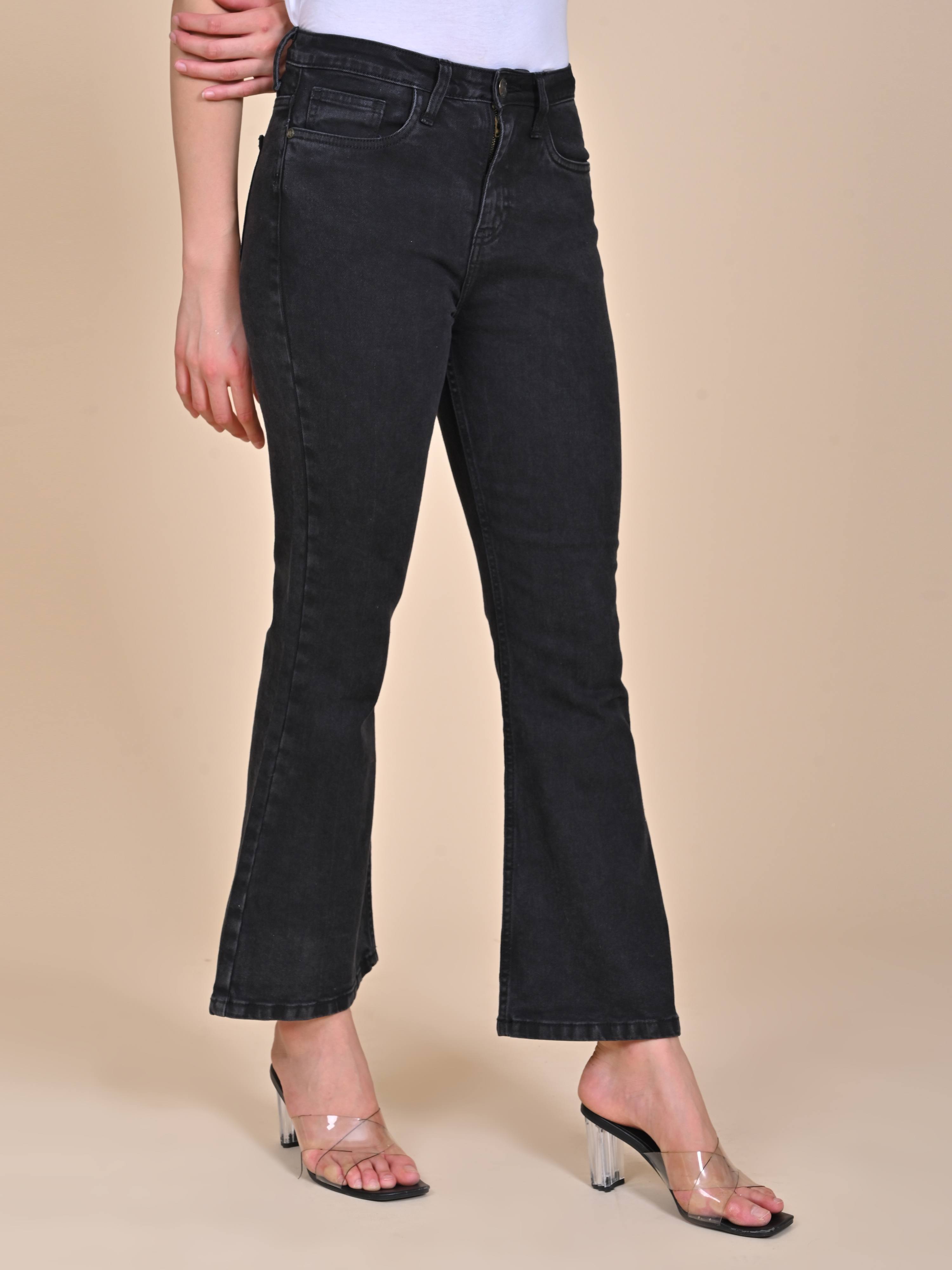 High Rise Bootcut jeans - Charcoal Black