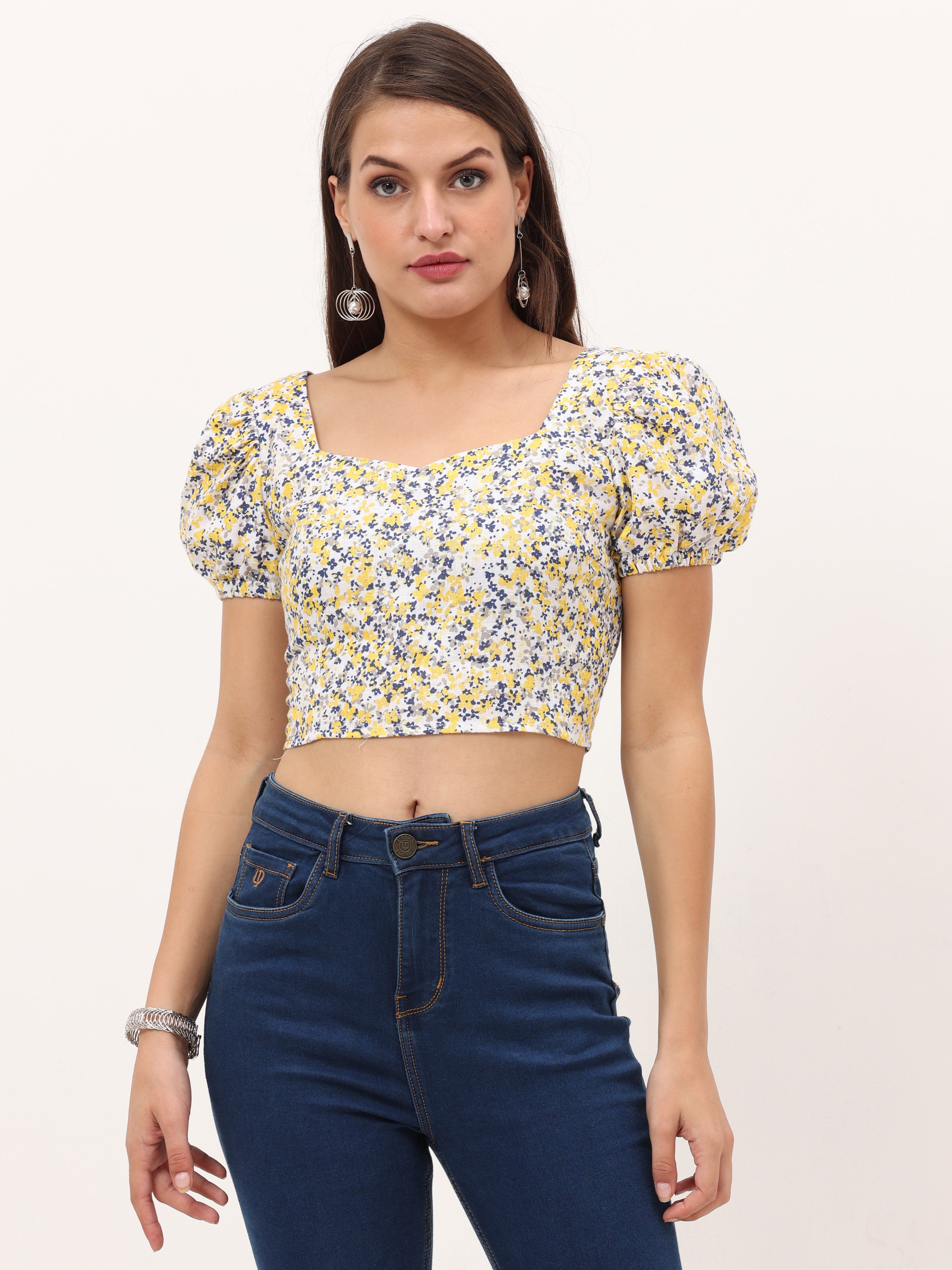 Sweetheart Smocked Crop Top