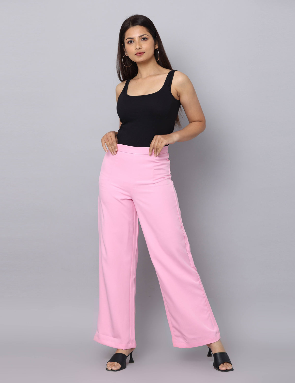 4 Way Stretch High-waist trousers-Pink