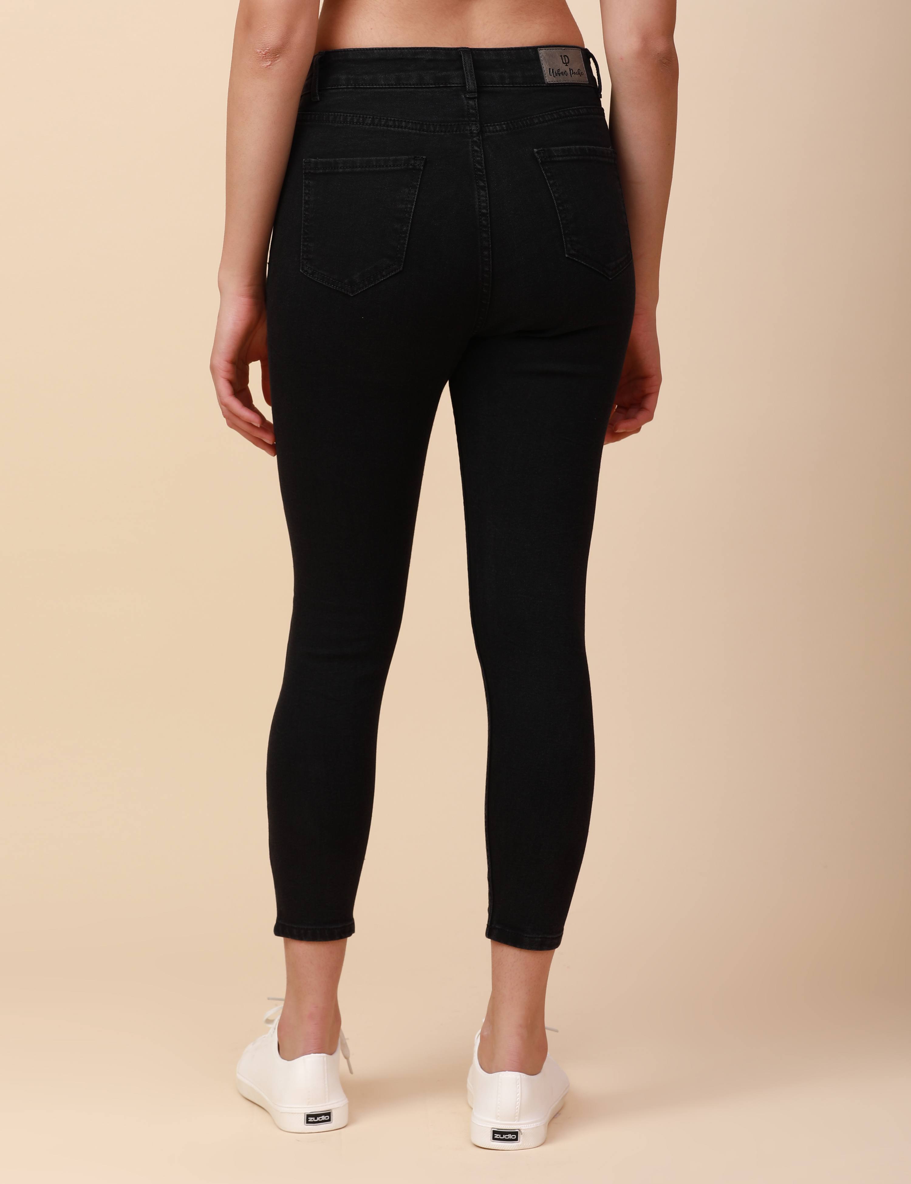 Skinny Charcoal Black High Waist Jeans Ankle Fit