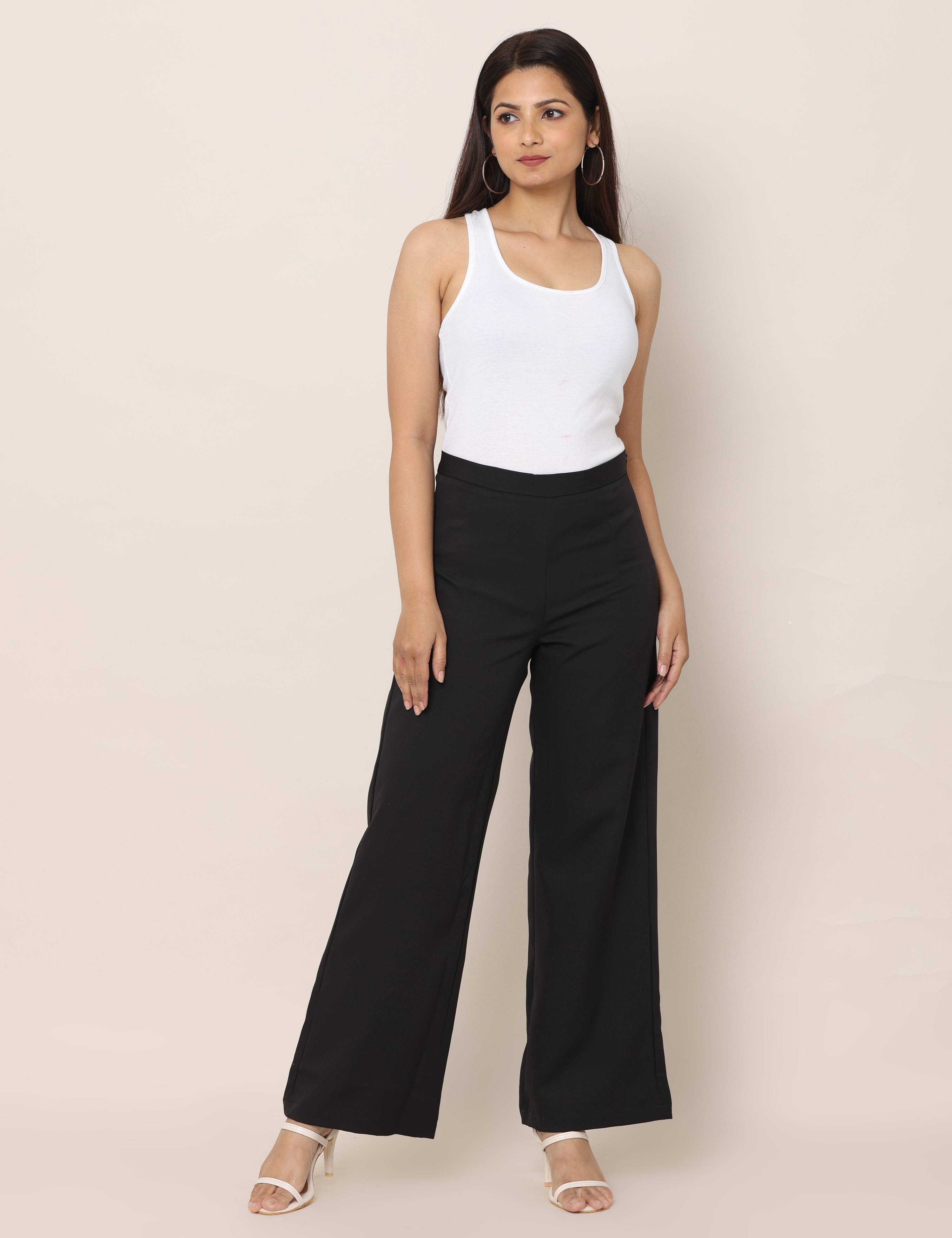 4 Way Stretch High-waist trousers-Black