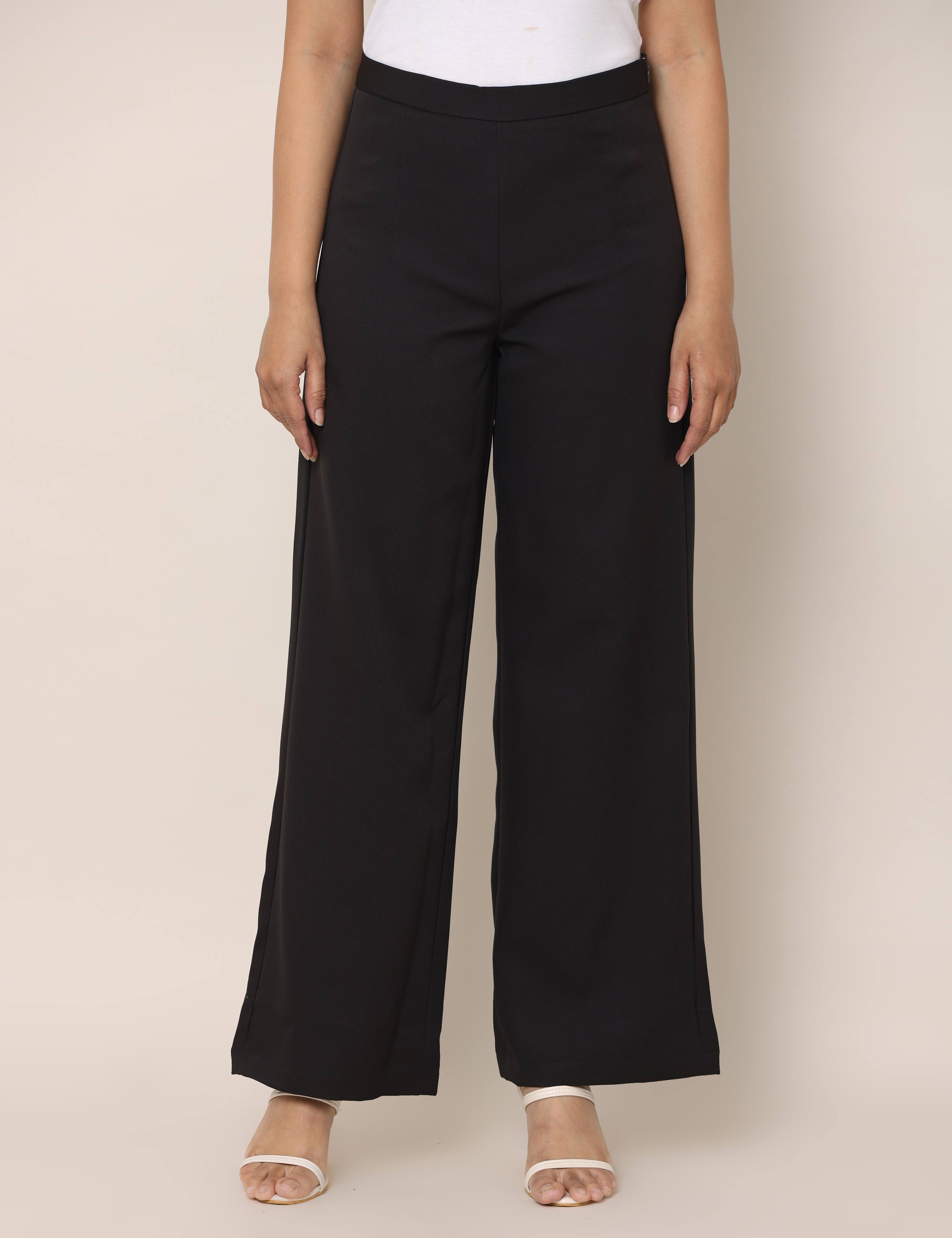 4 Way Stretch High-waist trousers-Black