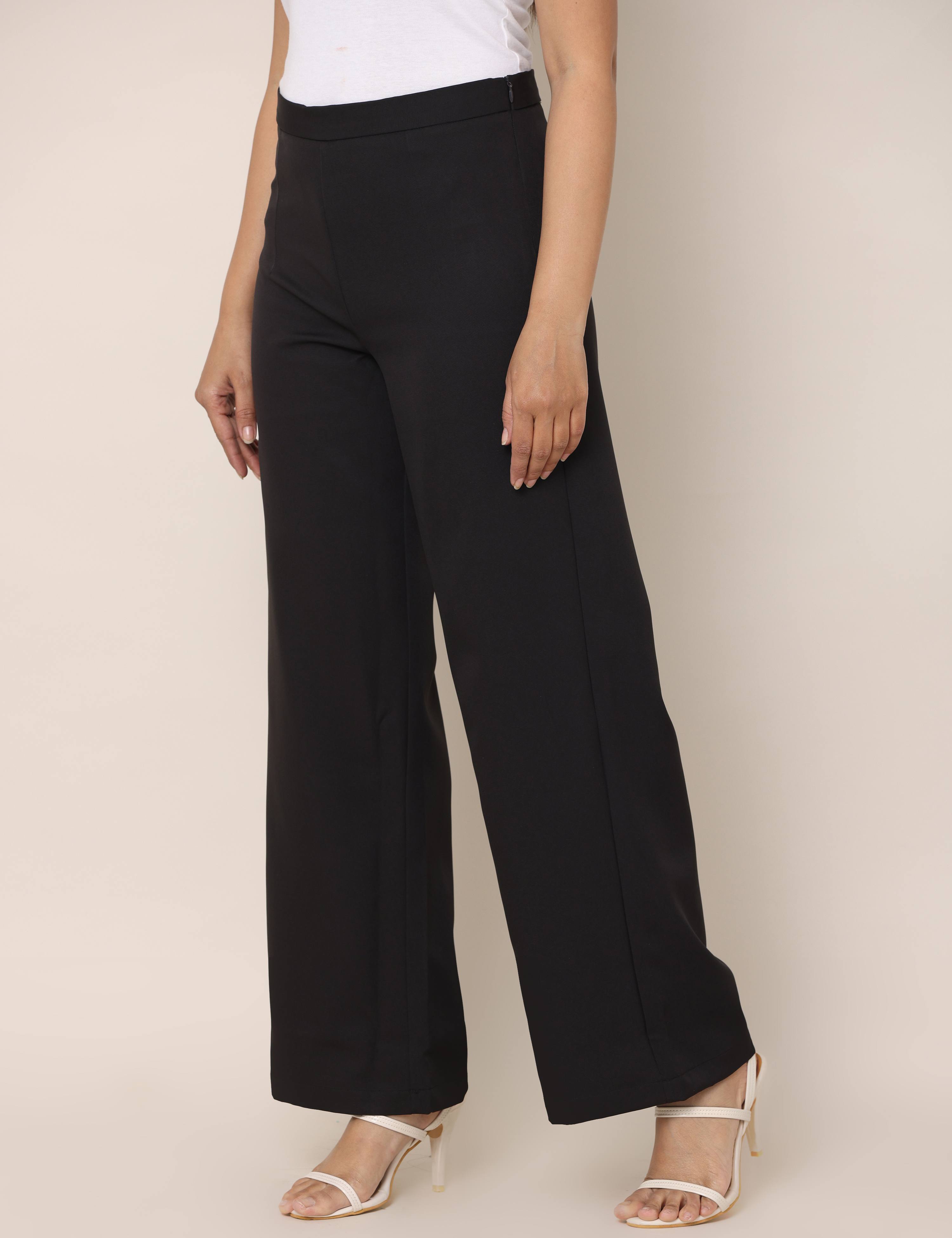 4 Way Stretch High-waist trousers-Black