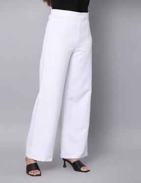 4 Way Stretch High-waist trousers-White