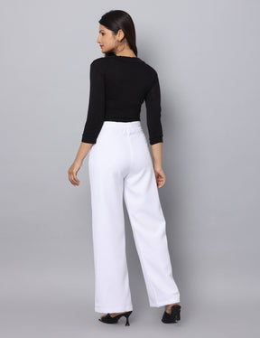 4 Way Stretch High-waist trousers-White