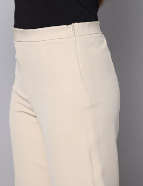 4 Way Stretch High-waist trousers-Beige