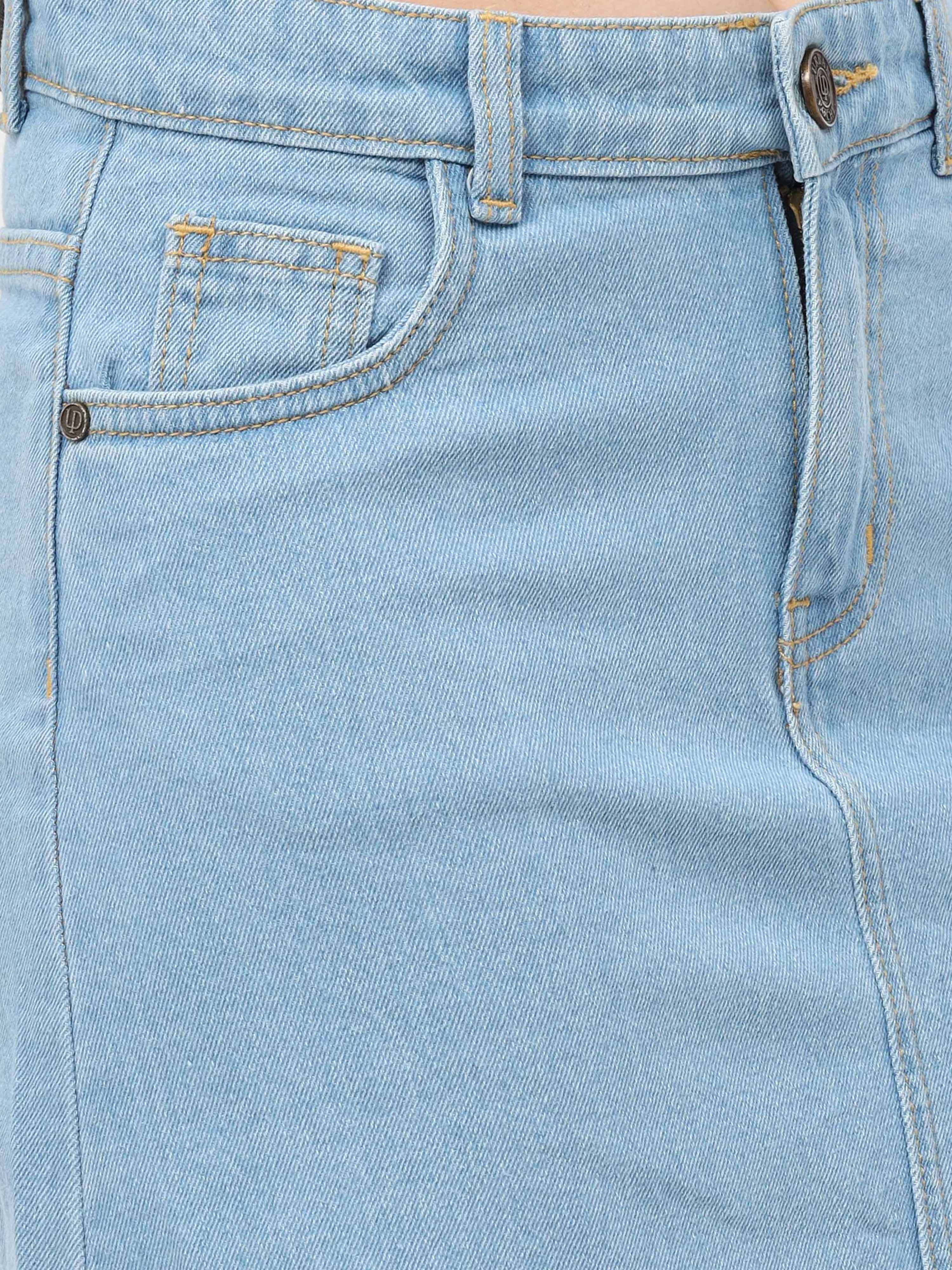 Hight Waist Sky Blue Denim skirt