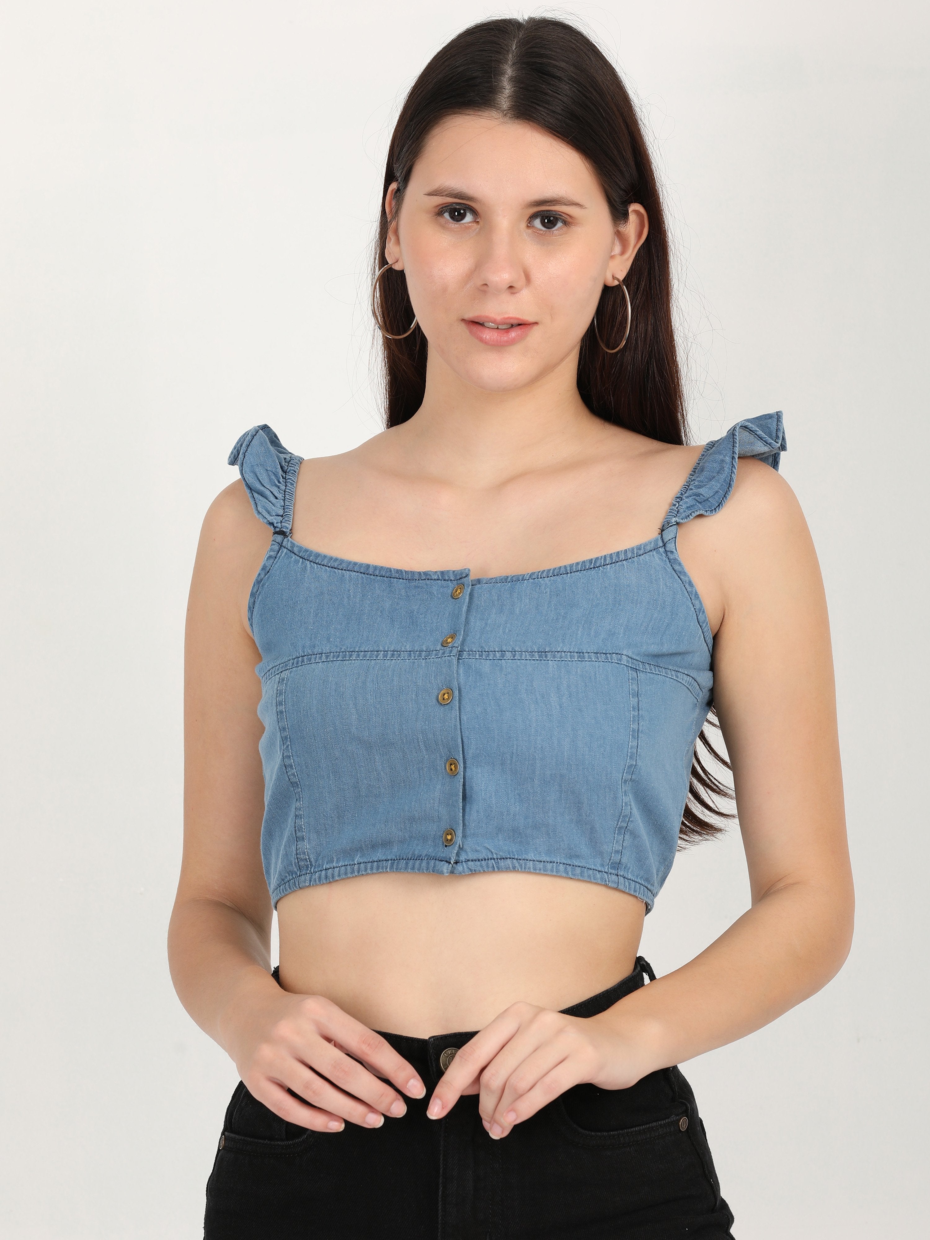 Ruffles starp cami crop top