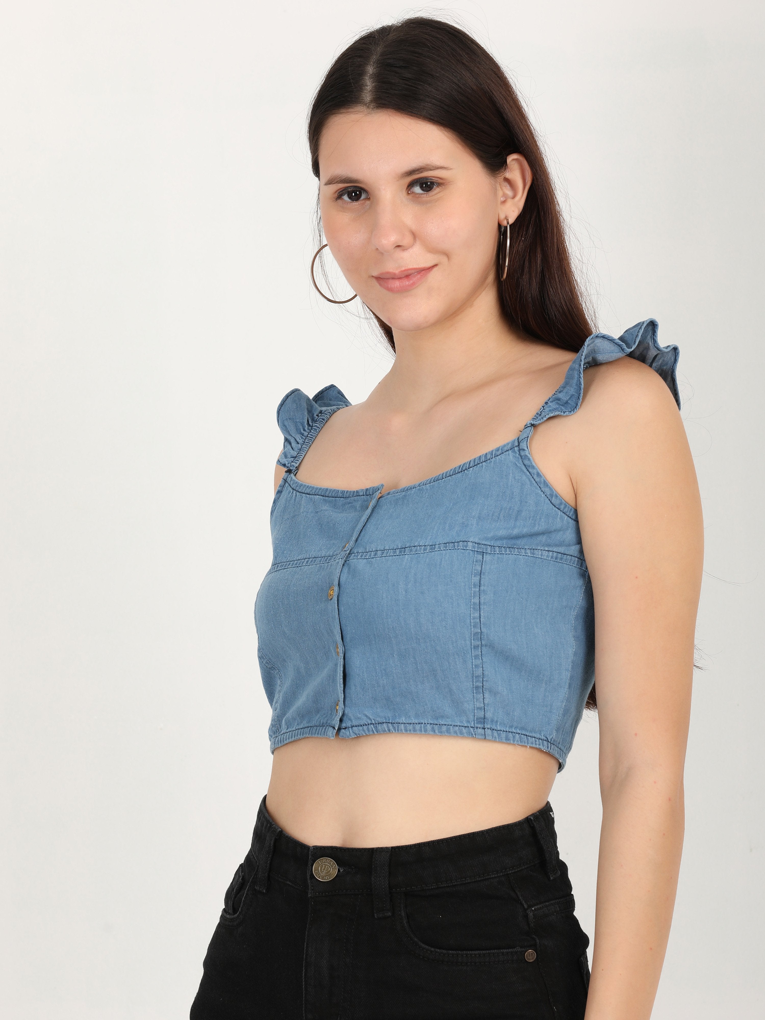 Ruffles starp cami crop top