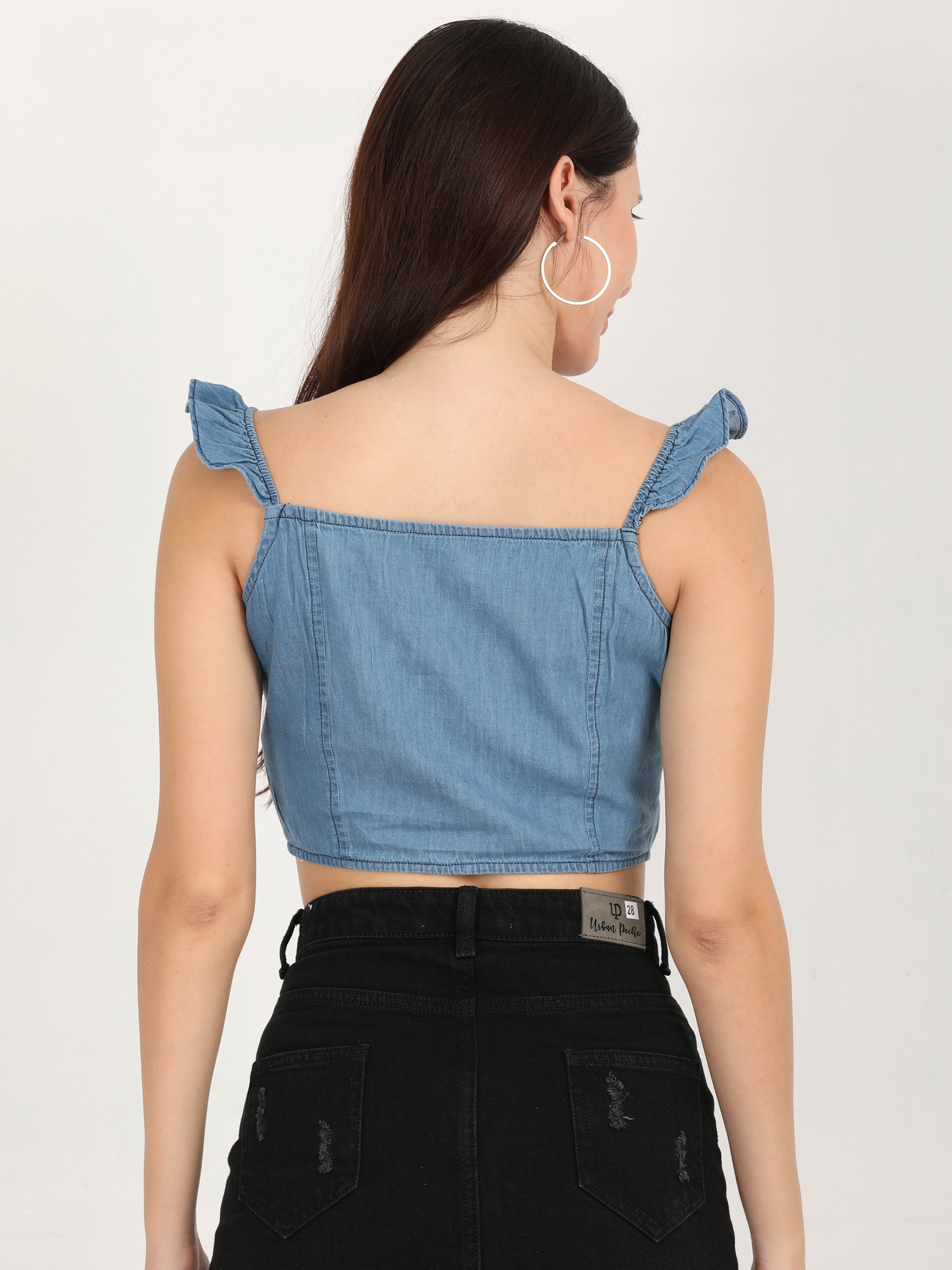 Ruffles starp cami crop top