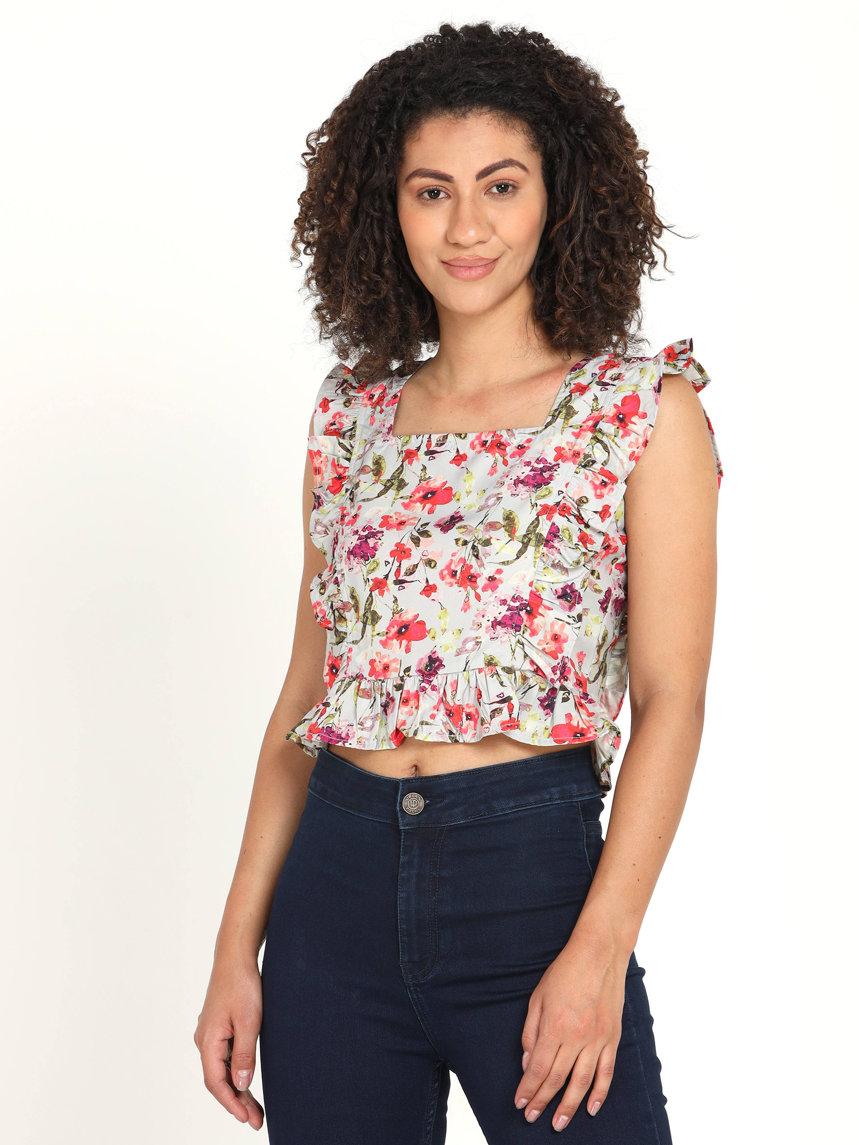 Missy Floral Crop Top