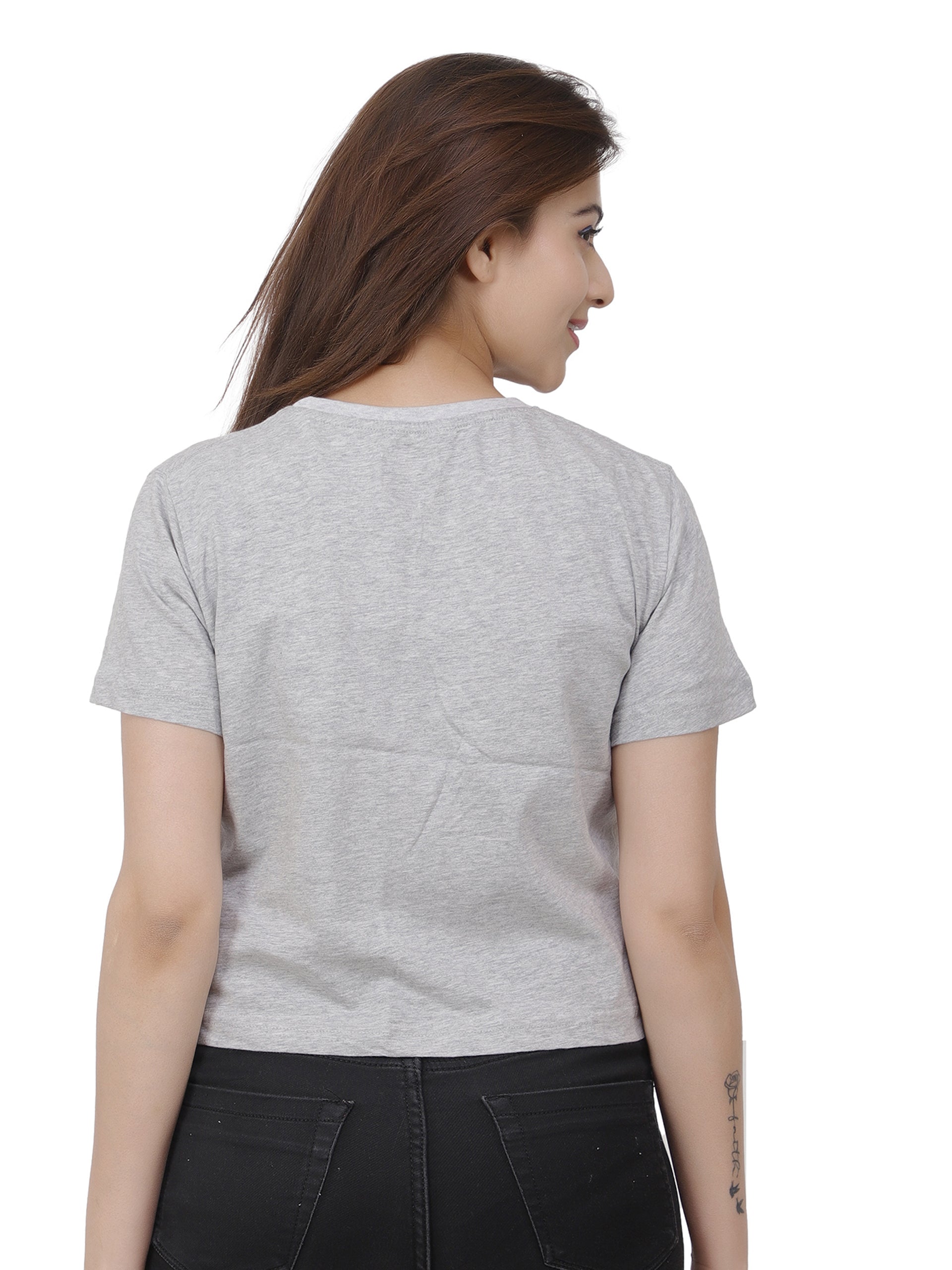 Women Grey Crop T-shirt