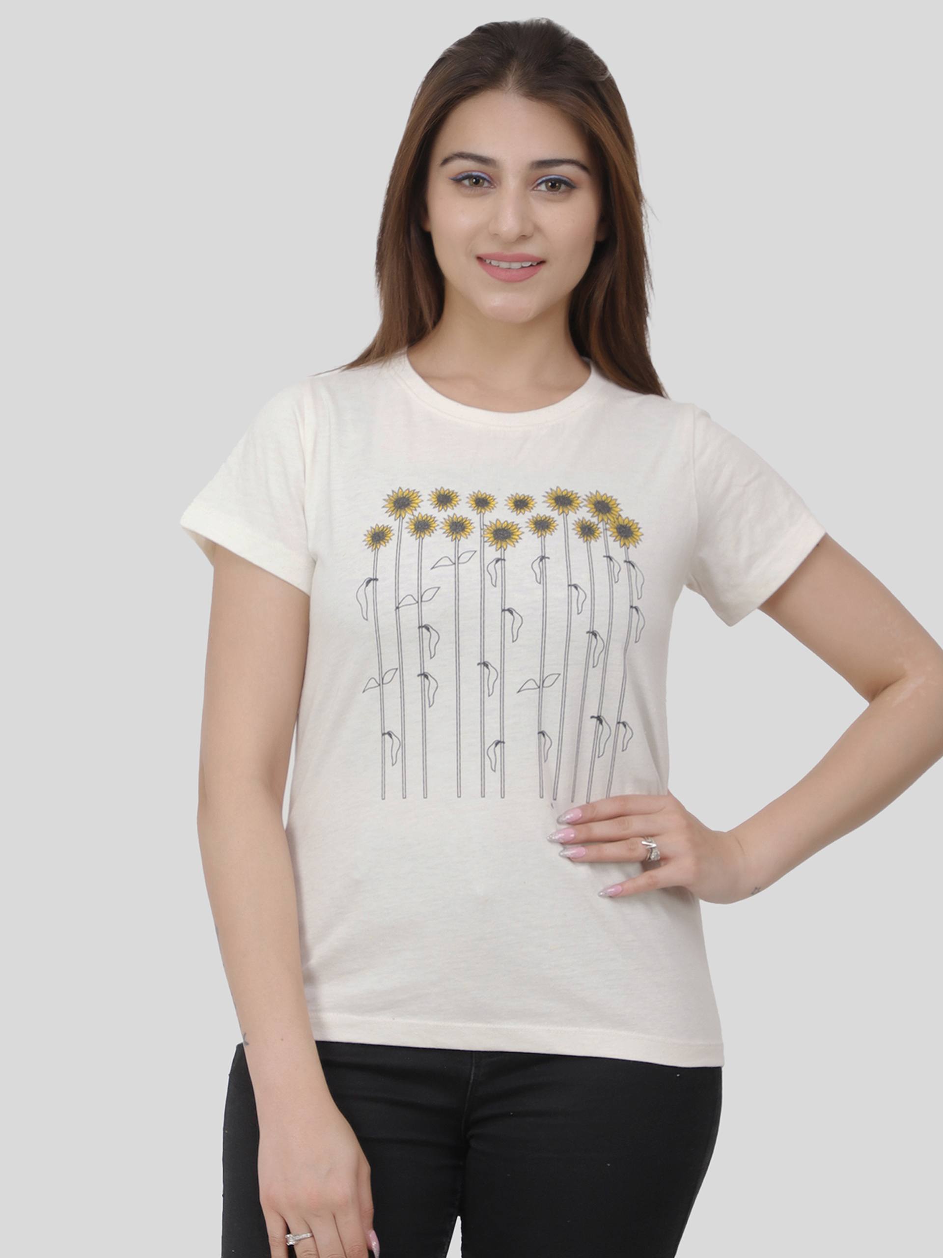 Women Half White T-Shirt