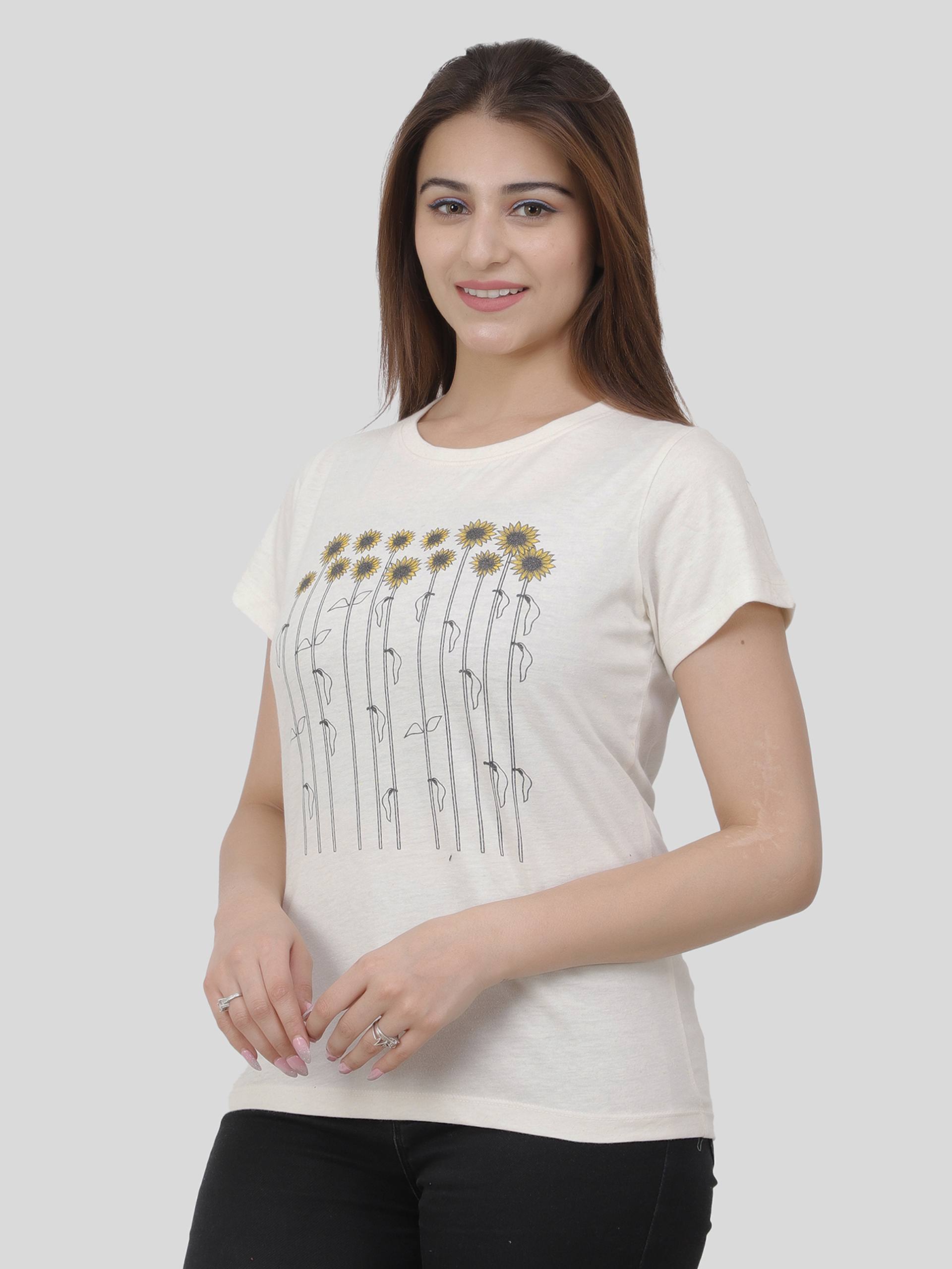 Women Half White T-Shirt