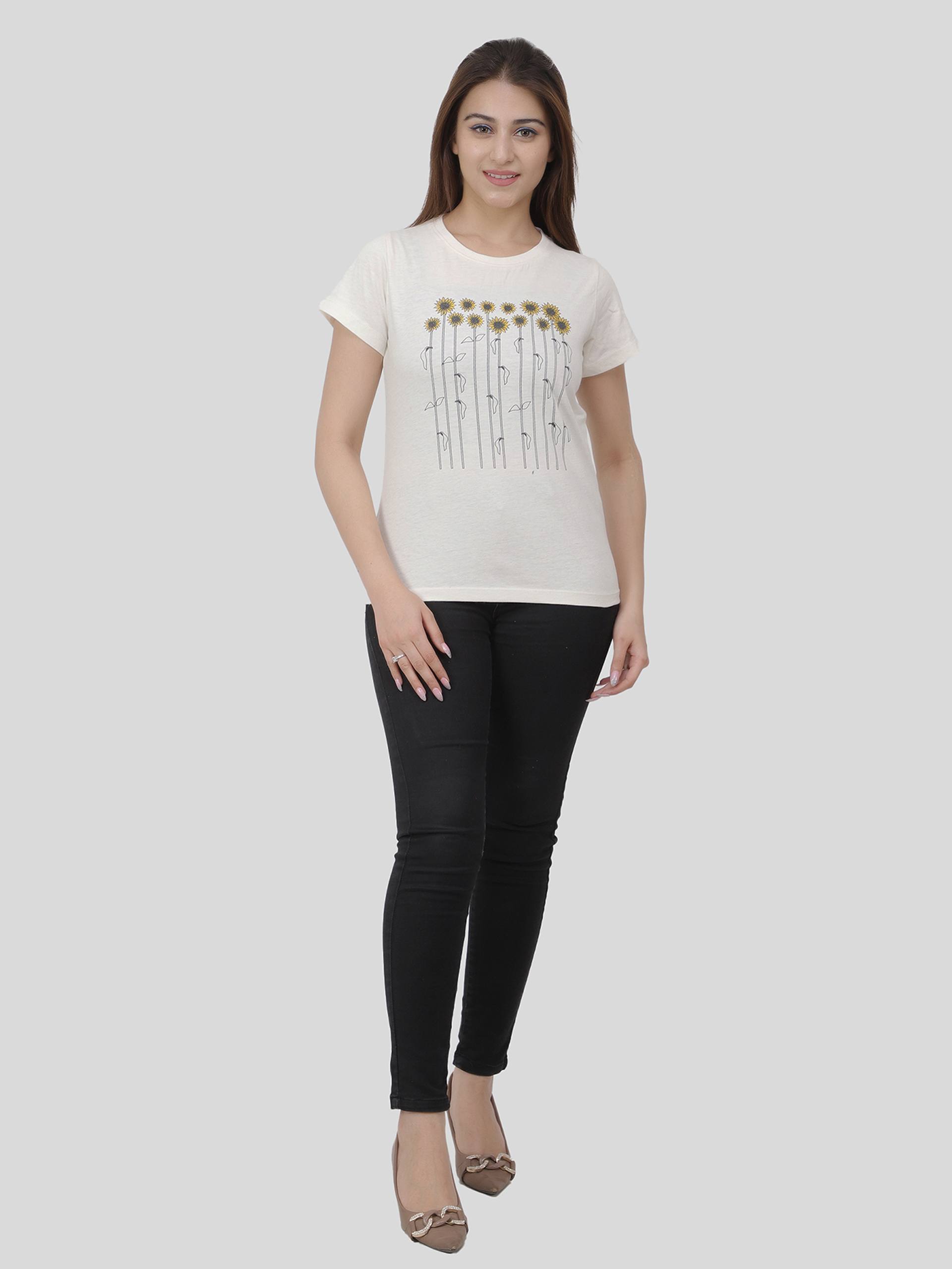 Women Half White T-Shirt