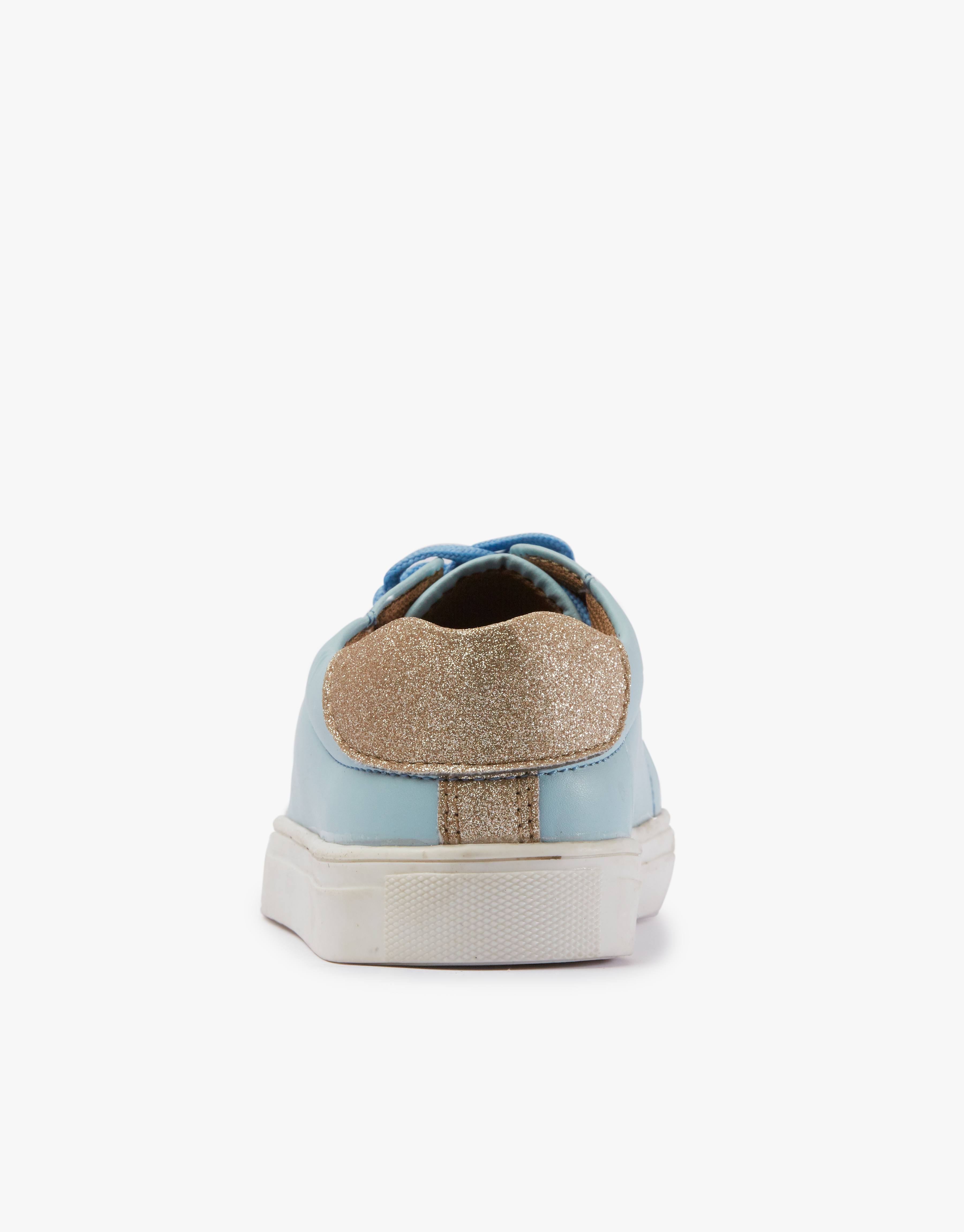 Casual Baby Blue Sneakers with Glitter