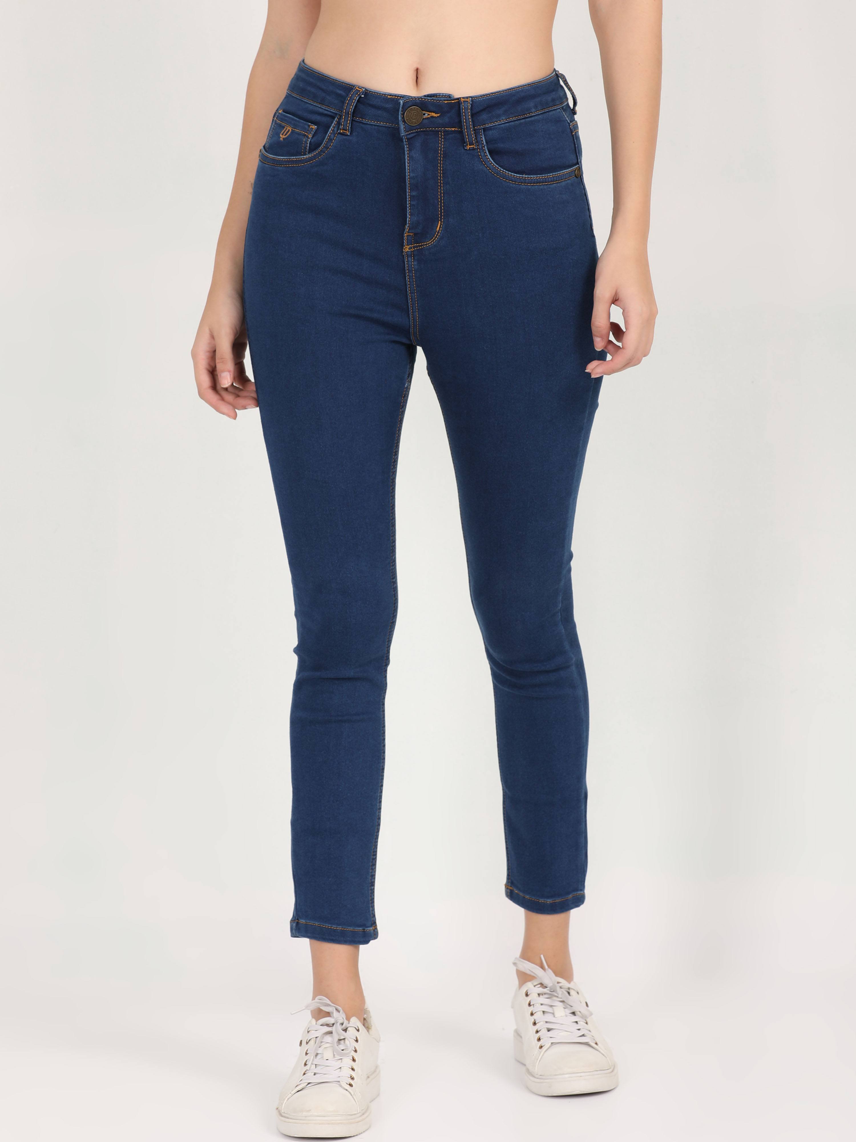 Skinny Blue High Waist Jeans Ankle Fit