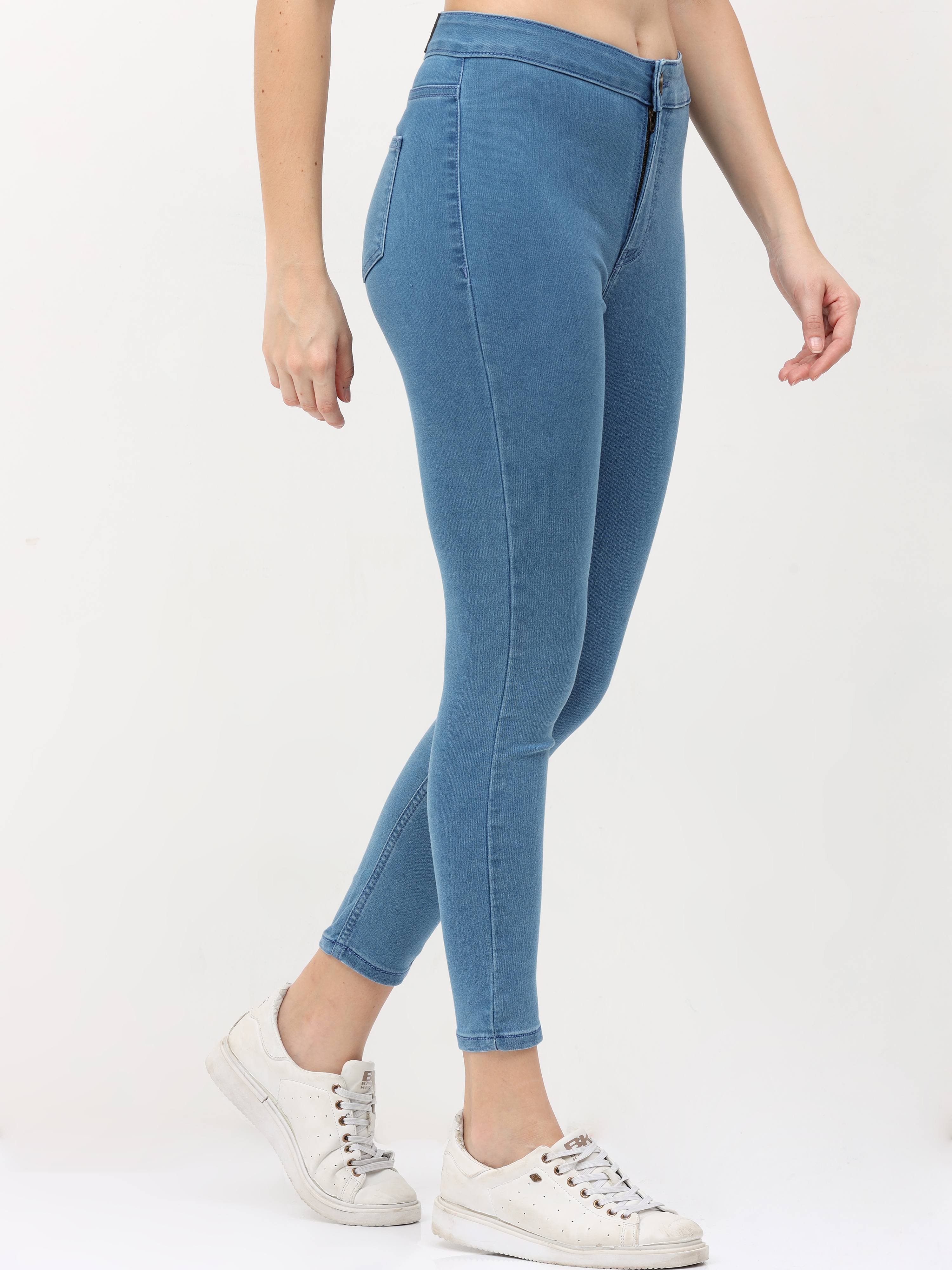 Skinny Blue High Waist Jeans Ankle Fit