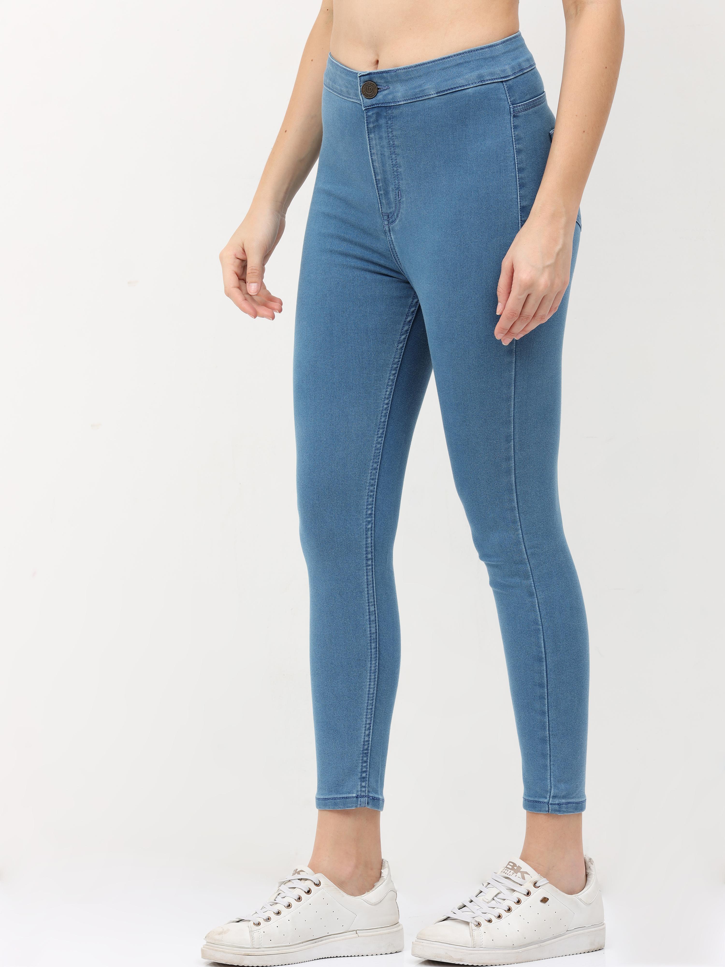 Skinny Blue High Waist Jeans Ankle Fit