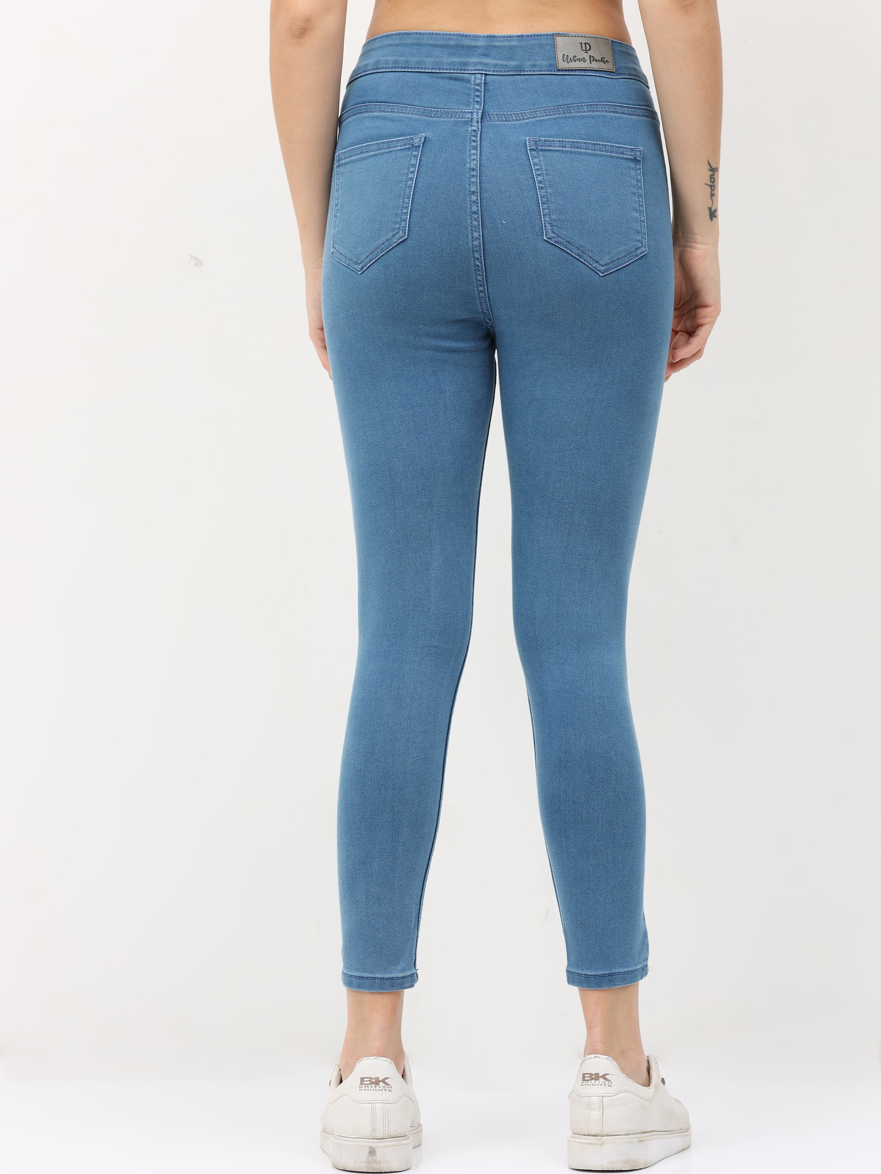 Skinny Blue High Waist Jeans Ankle Fit