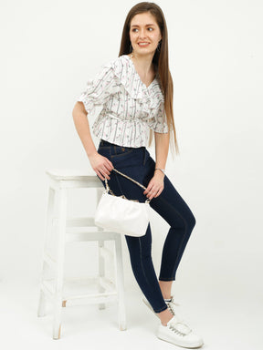 Raffeles falls Bishop sleeve Crop top