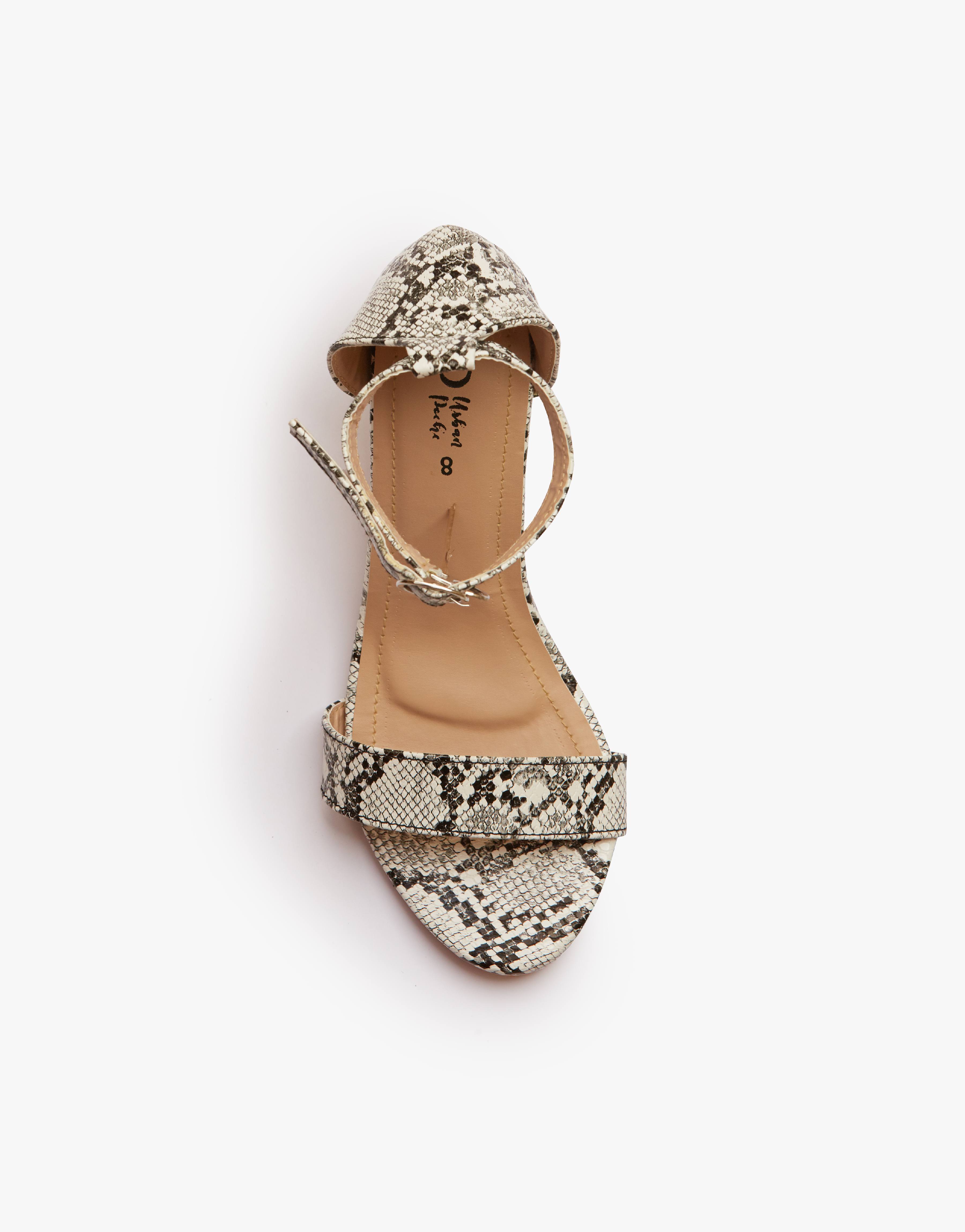 White Python Flatform Heel