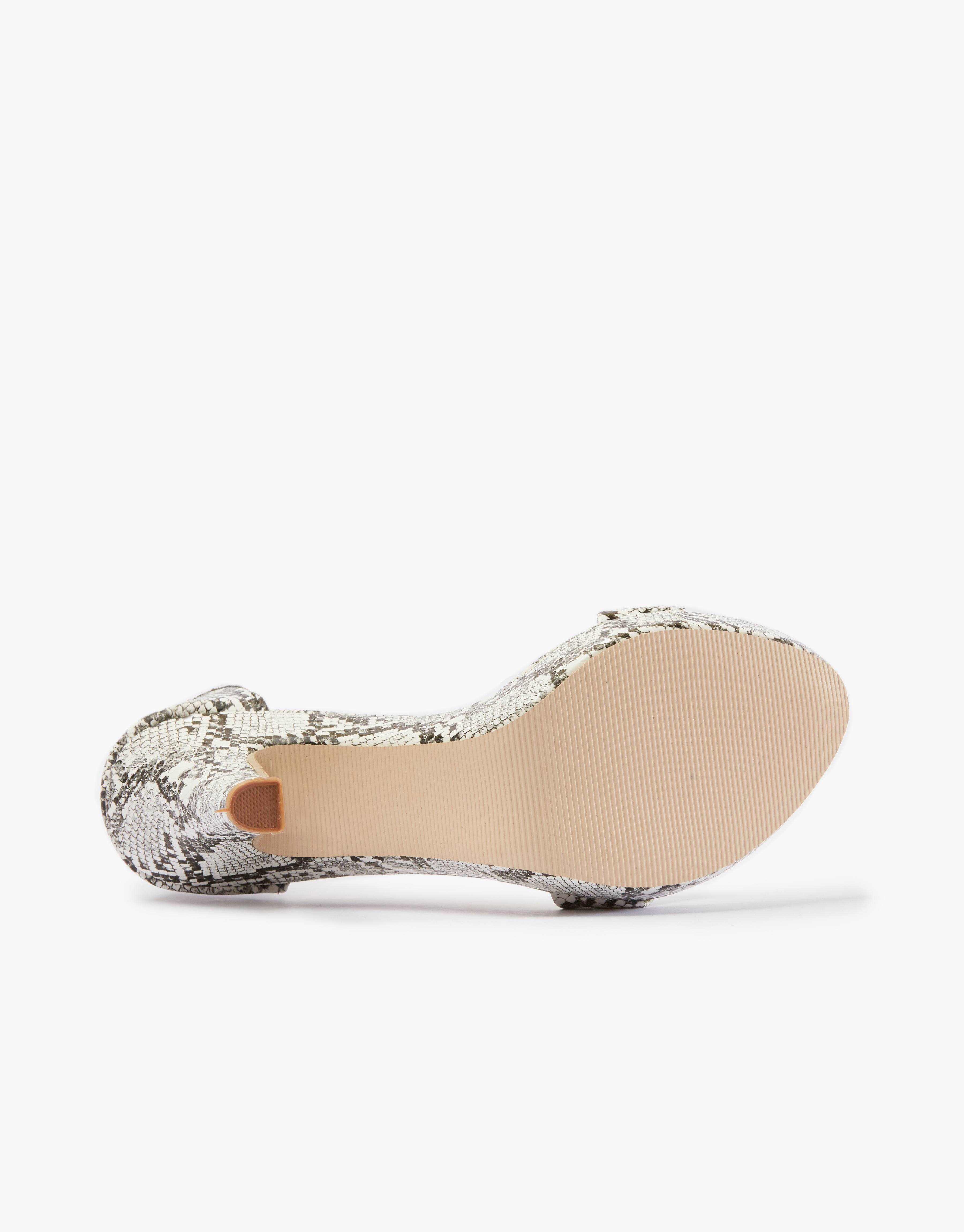 White Python Flatform Heel